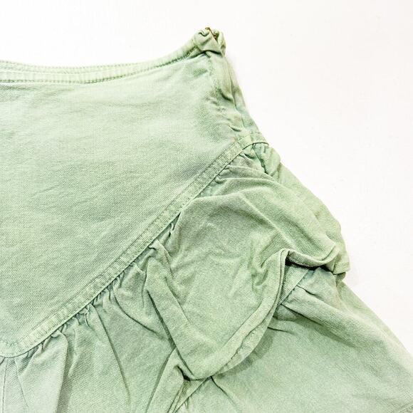 Mother The Ruffle Mini Skirt Loden Frost Denim Size 26 - Picture 4 of 8